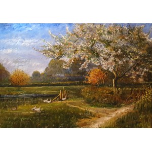 Eqbal Mehdi, 39 x 54 Inch, Oil on Canvas, Landscape Painting, AC-EBM-003